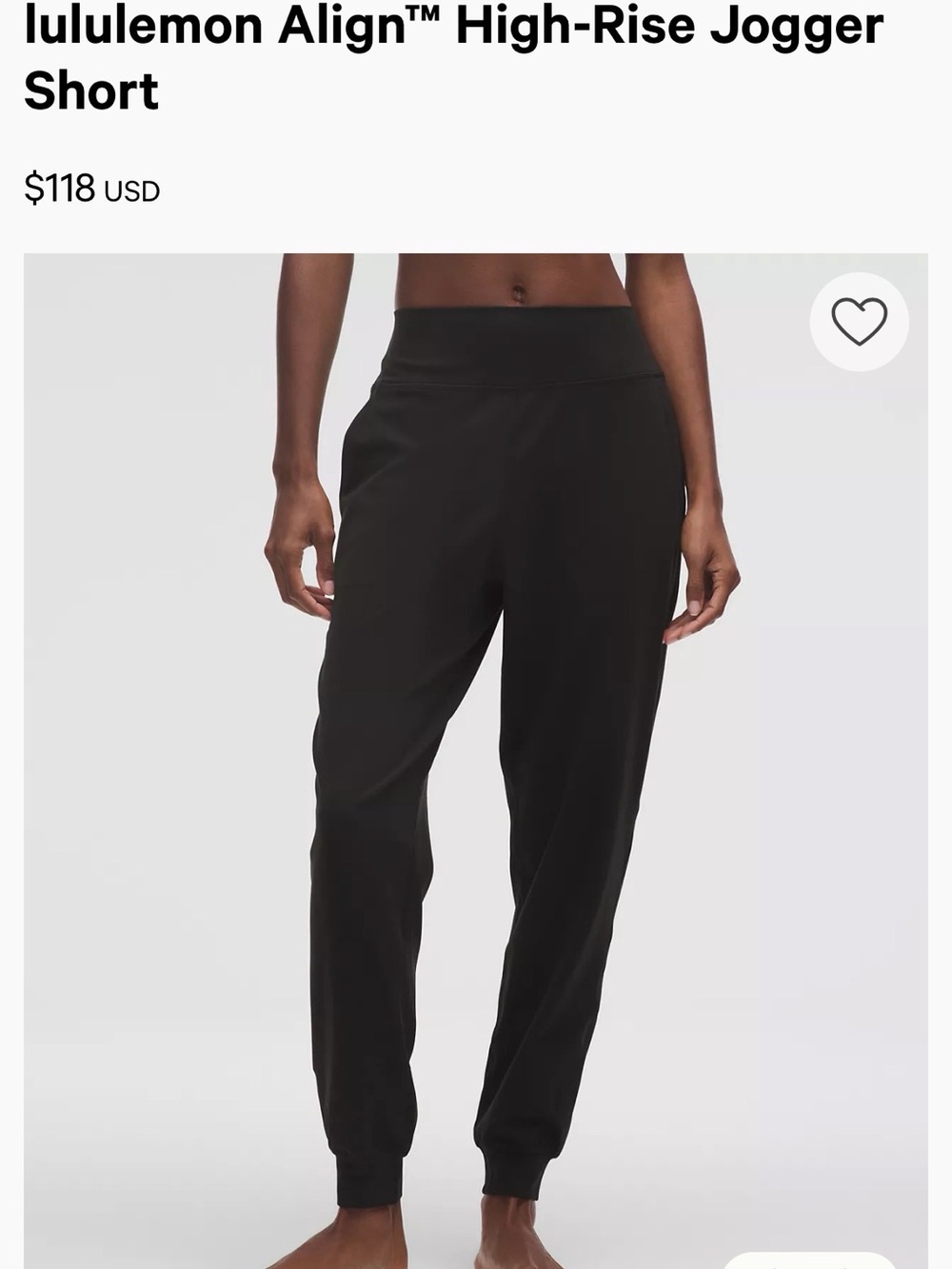 lululemon athletica Align High-Rise Jogger Short - Black